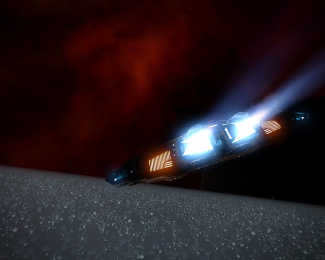 Blue rings, red sky.