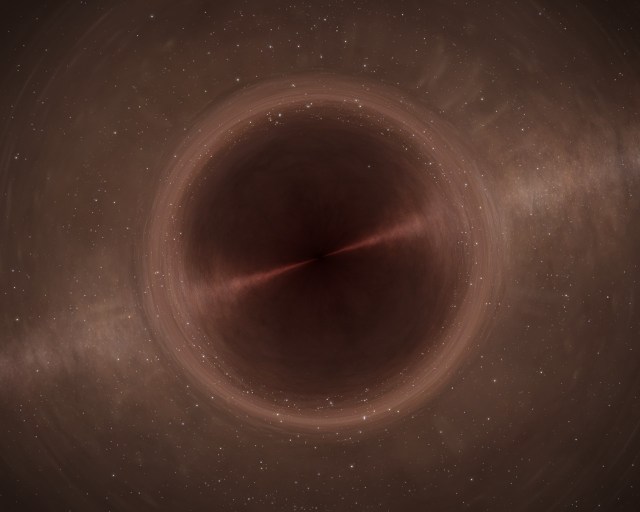 Sagittarius A*, with the galactic plane as a backdrop for pretty lensing effect.
