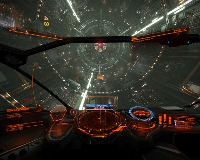 Inside Terry Port, my landing pad in the distance.